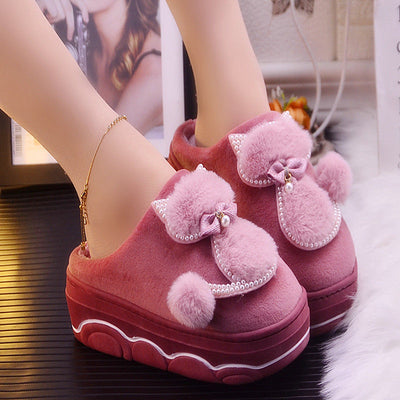 Pantuflas de Tacón Alto en Algodón para Mujer - Image 3