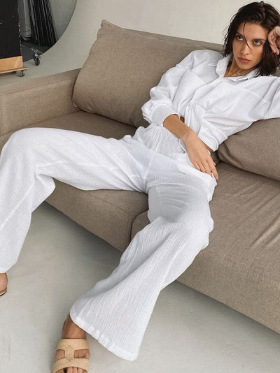 Conjunto de Blusa Suelta y Pantalón Recto de Cintura Alta - Image 17