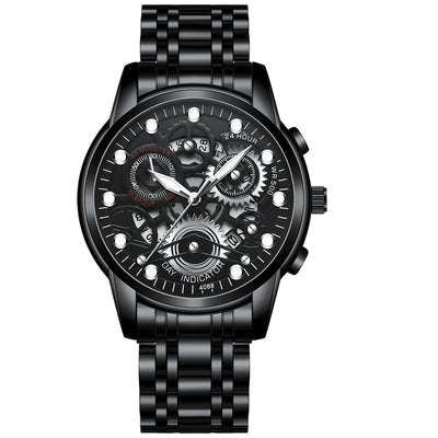 Reloj de Cuarzo Hueco para Hombre - Diseño Fashion Negro - Image 11