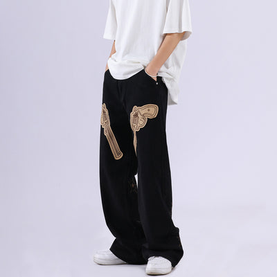 Pantalones Hip Hop Retro Americano Negro - Image 19