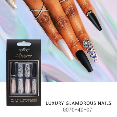 Pegatinas de Uñas Decoradas con Cristales y Escalera Larga - Image 12