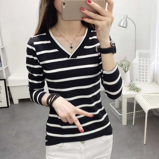 Blusa Cuello V Manga Larga Estilo Coreano - Image 2