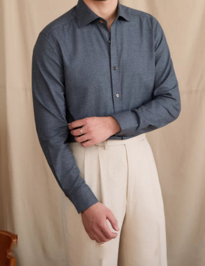 Camisa Business Casual Retro de Algodón con Cuello Windsor - Slim Fit Transpirable - Image 7