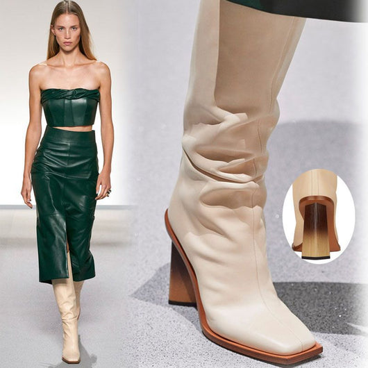 Botas Mitad de Caña con Tacón Cuadrado Grueso - Image 13