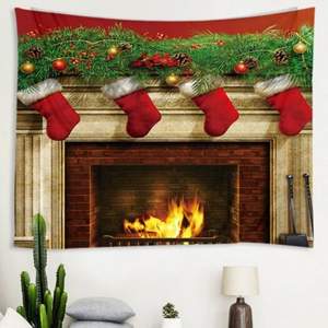 Tapiz Navideño con Flores para Chimenea y Dormitorio - Image 3