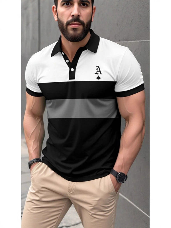 Polo Manga Corta con Tecnología 3D Impresa para Hombre