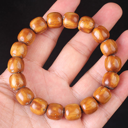Pulsera Bodhi Rata de la Suerte con Cuentas de Barril Púrpura Natural - Image 5