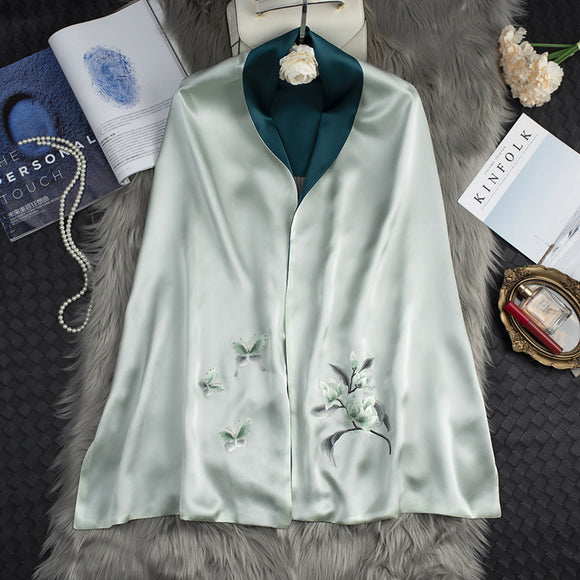 Pañuelo de Seda Bordado Estilo Cheongsam para Mujer