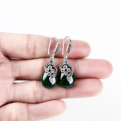 Aretes de Calcedonia Verde Vintage - Image 5