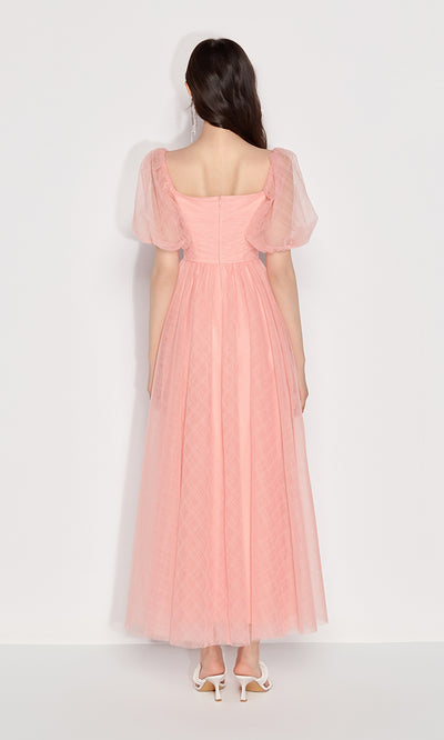 Vestido Cuadros con Mangas Voluminosas y Cuello Clásico - Image 5
