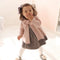 Abrigo Infantil Casual con Moño - Blusa de Algodón Cuello Redondo