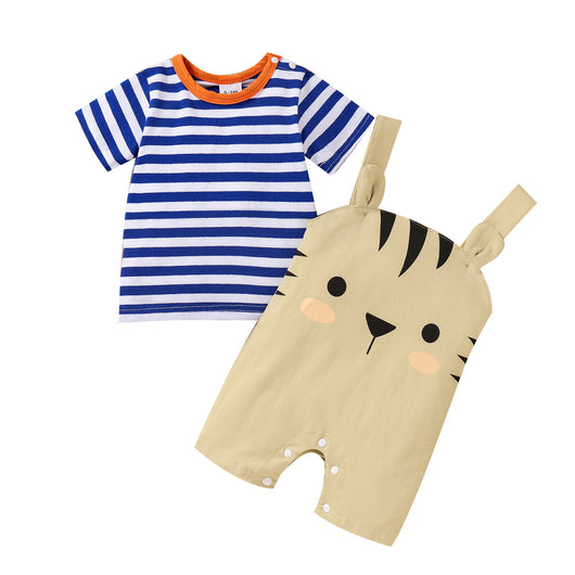 Conjunto Infantil de Rayas Azules - Traje Elegante para Verano - Image 5