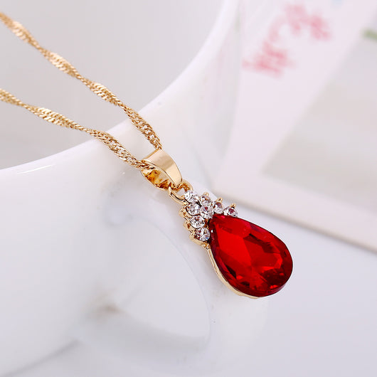 Conjunto de Collar y Aretes de Cristal Diamante para Mujer - Image 4