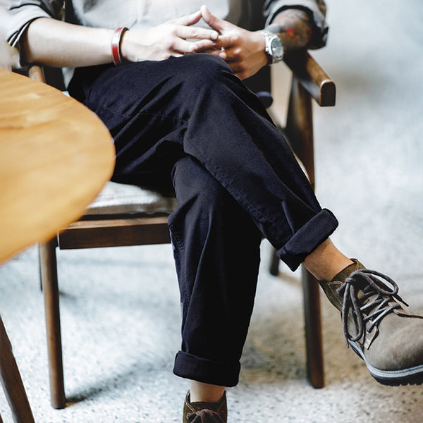 Pantalones Casual de Pana Estilo Americano para Hombre