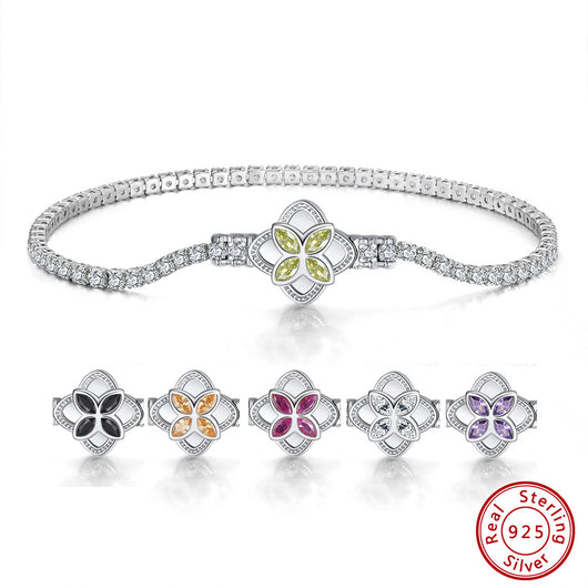 Pulsera de Plata Esterlina con Botón Giratorio Apilable - Image 9