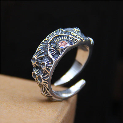 Anillo de Plata Esterlina con Diseño Cráter para Hombre - Image 8