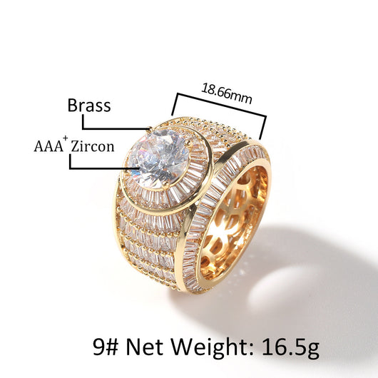 Anillo de Pareja para Hombre con Circón Incrustado en Cobre y Diamantes - Image 6