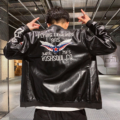 Chaqueta de Cuero para Motociclista con Bordados Exclusivos - Image 7