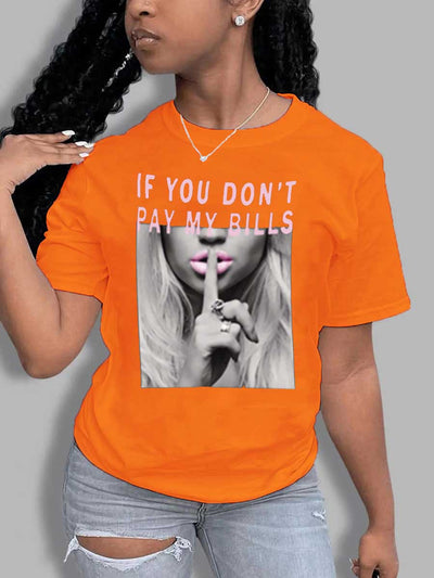 Playera Estampada con Letras para Mujer - Cuello Redondo Verano - Image 2
