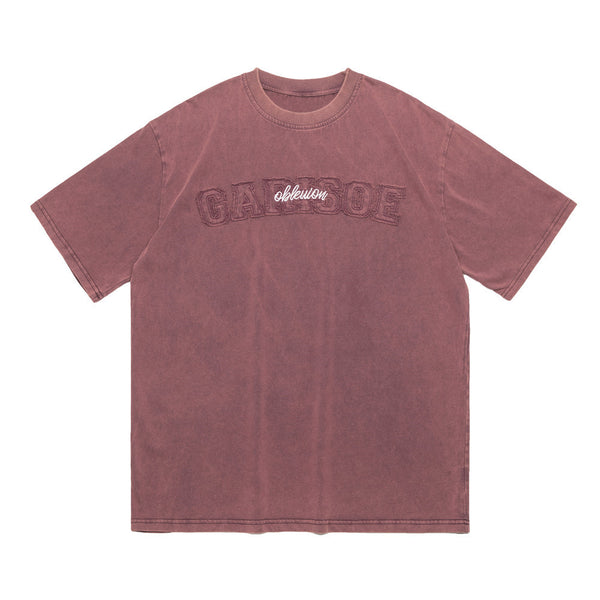 Camiseta Vintage Lavada Manga Corta para Hombre Verano