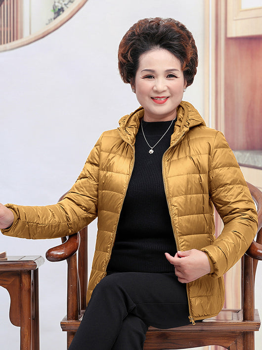 Chaqueta Corta de Plumón de Pato Blanco para Mujer - Abrigo Elegante y Ligero - Image 29
