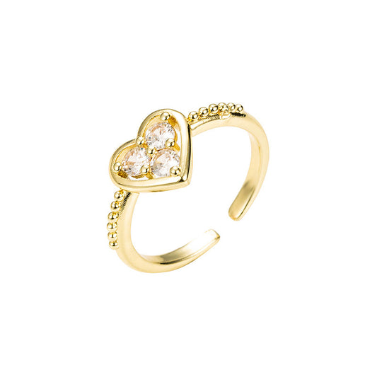 Anillo de Cobre Chapado en Oro - Diseño Navideño Reno Amor - Image 2