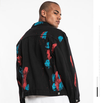 Chaqueta de Mezclilla con Estampado Splash de Tinta - Image 9