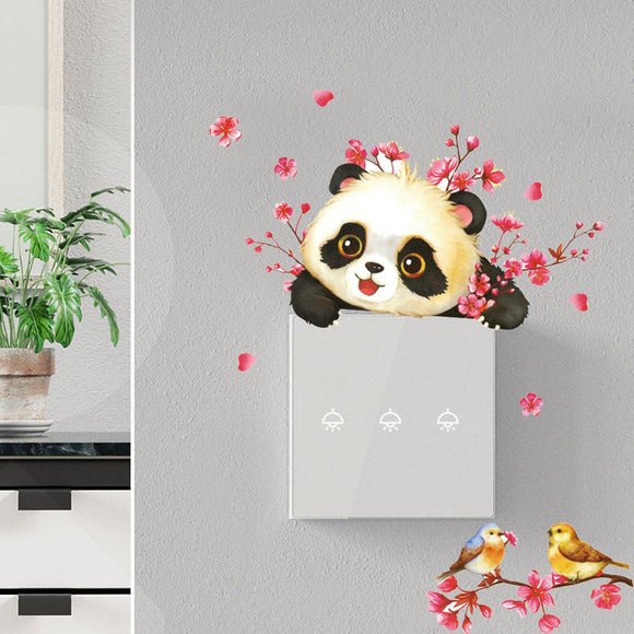 Decorative Vinyl Cherry Branch with Giant Panda