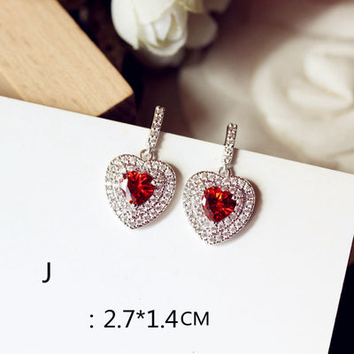 Aretes Largos de Novia con Rubí Rojo Paloma Talla Cuadrada Redonda - Image 38