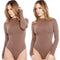 Body Manga Larga Ajustado Sexy para Mujer