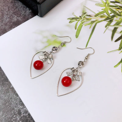 Aretes Coreanos Asimétricos con Flor de Perla y Moño - Image 19