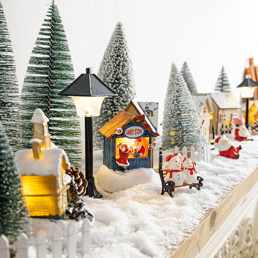 Adorno Navideño Cabaña Luminosa con Paisaje en Miniatura - Image 4