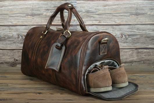 Bolso de Viaje en Cuero de Caballo para Hombre - Image 11