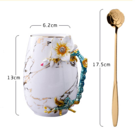 Taza Cerámica Grande con Cuchara - Diseño Creativo y Funcional