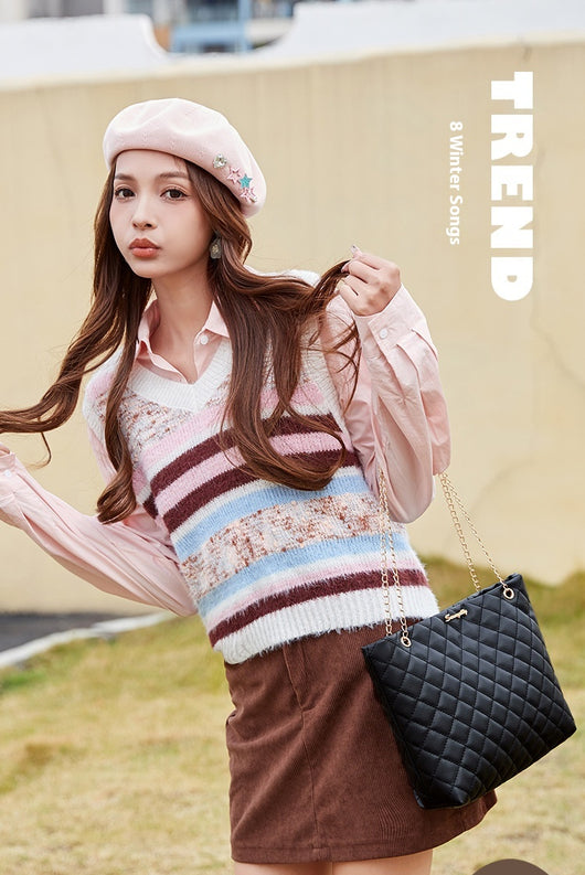 Bolso Bandolera Mujer Capacidad Grande Diseño Rombo Cadena Premium - Image 12