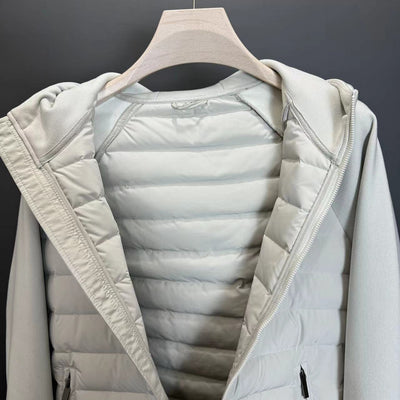 Chaqueta Acolchada con Capucha Patchwork Minimalista Ultraligera para Hombre - Image 2