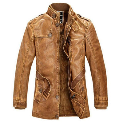 Chaqueta de Cuero para Hombre con Cierre - Image 9
