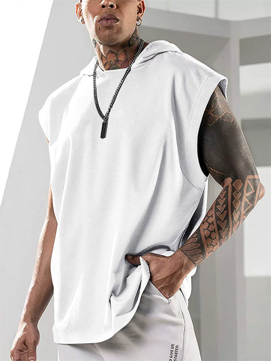 Chaleco Deportivo Holgado sin Mangas con Capucha para Hombre - Image 21