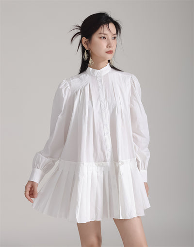 Vestido Camisero Plisado Manga Larga Diseño Exclusivo - Image 22