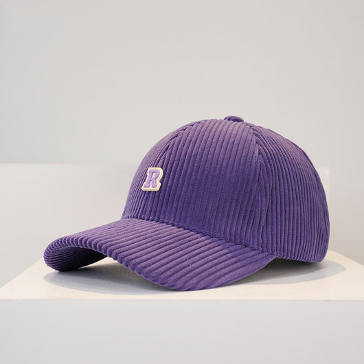 Gorra de Béisbol Corduroy con Letra R para Mujer - Image 11