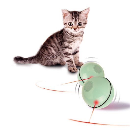 Pink plastic interactive pet toy ball with a power button and 'CLOSE'/'OPEN' markings for cats. - Image 4