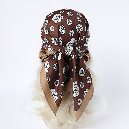 Chal Hijab Protector Solar con Bloques de Color Floral - Image 18