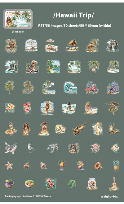 Set of 50 PET stickers featuring watercolor illustrations of a Greece tour, including buildings, landscapes, and food. - Image 17