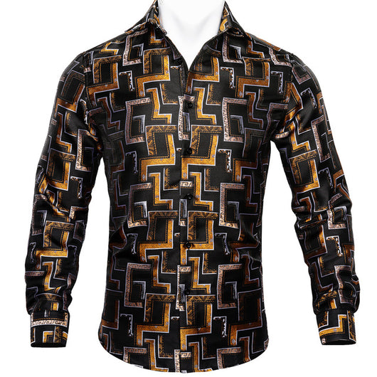 Camisa de Seda Estampado Paisley Azul Verdoso - Diseño Floral Sofisticado para Hombre - Image 24