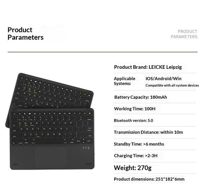 Teclado Bluetooth con Control Táctil Compatible con Tablets - Image 10