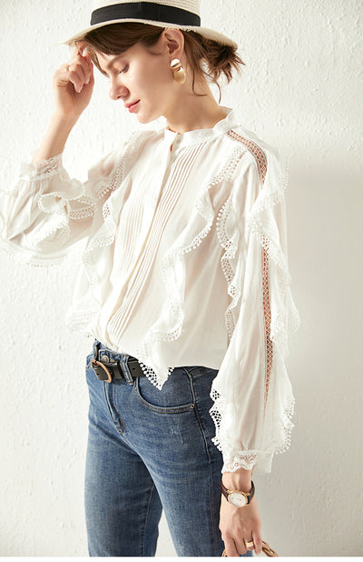 Blusa Elegante Estilo Francés con Encaje Reductora y Corte Suelto - Image 12