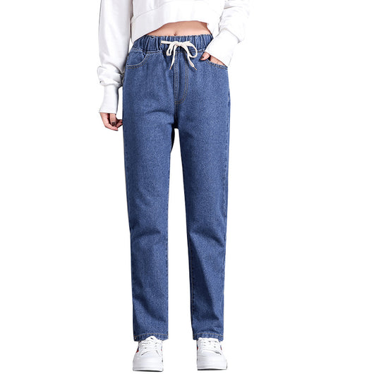 Pantalones Vaqueros Elásticos Cintura Alta con Cordones para Mujer - Image 10