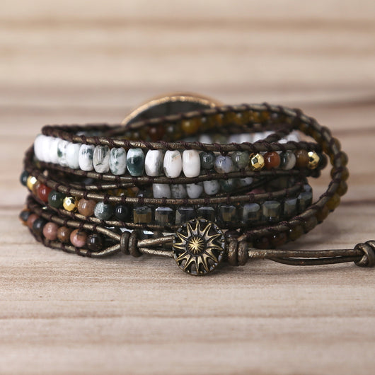 Pulsera Tejida de Cristal Mixto Hecha a Mano - Image 3