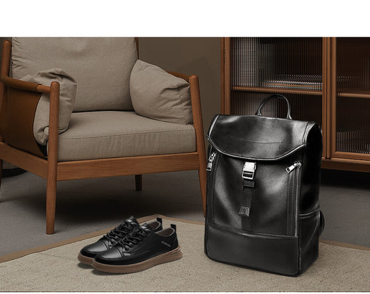 Mochila de Cuero Genuino para Hombre - Gran Capacidad - Image 2
