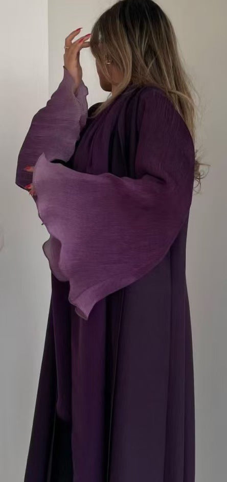 Cardigan Largo Plisado Degradado Elegante para Mujer - Image 31